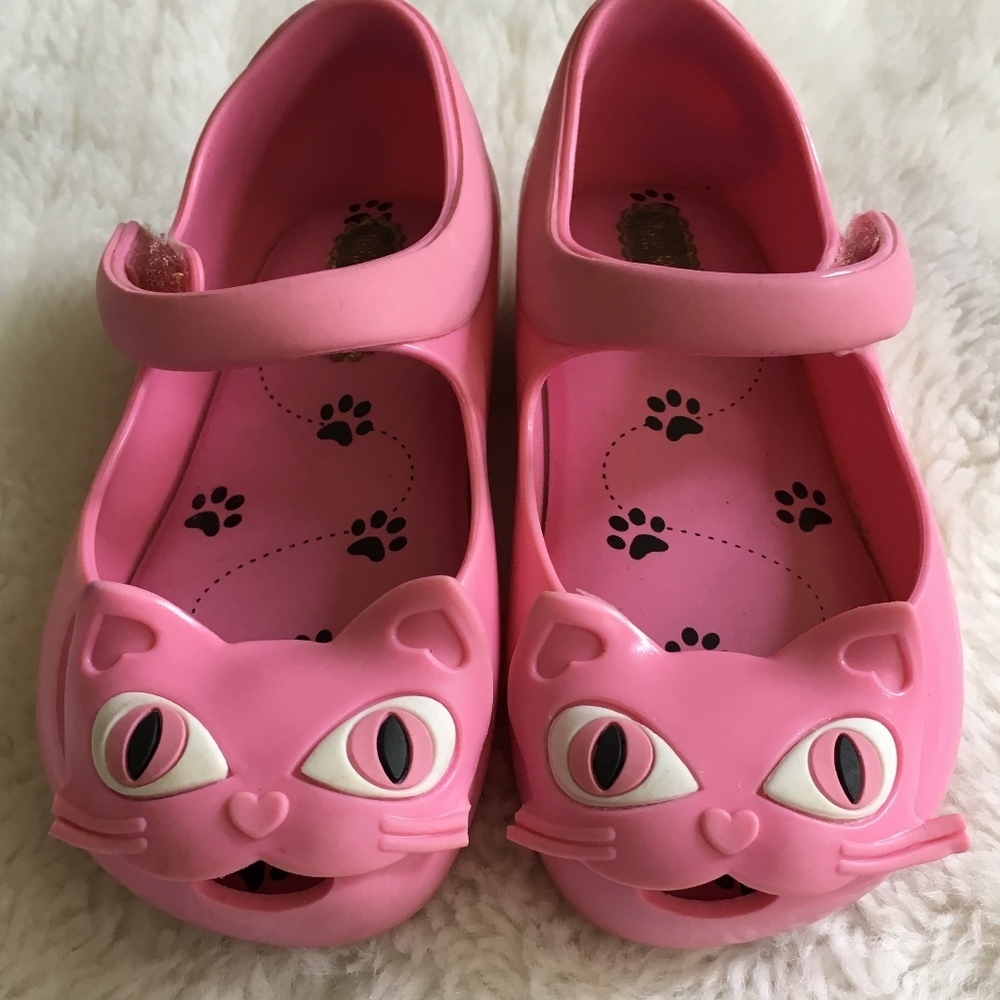 Mini Melissa Pink Cat Girls Shoes Size 7
